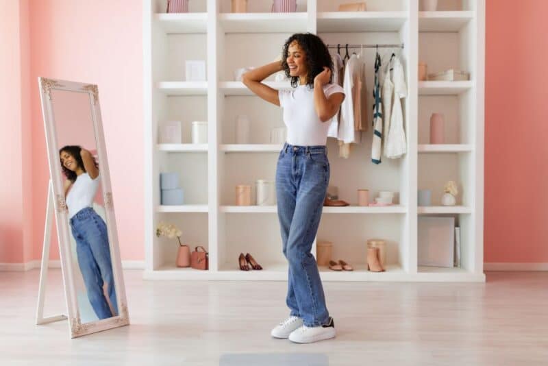 calça reta feminina